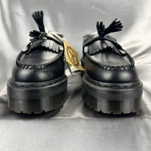 Dr. Martens Adrian Quad Mono Black Platform Shoes W 7.5 /M 6 EU 38 Vegan Leather