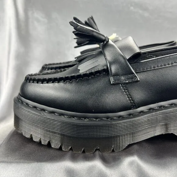 Dr. Martens Adrian Quad Mono Black Platform Shoes W 7.5 /M 6 EU 38 Vegan Leather