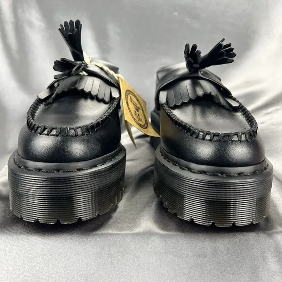 Dr. Martens Adrian Quad Mono Black Platform Shoes W 7.5 /M 6 EU 38 Vegan Leather