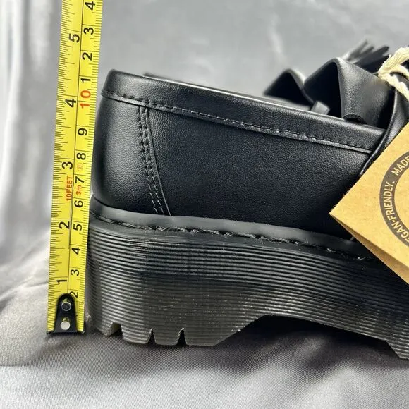 Dr. Martens Adrian Quad Mono Black Platform Shoes W 7.5 /M 6 EU 38 Vegan Leather