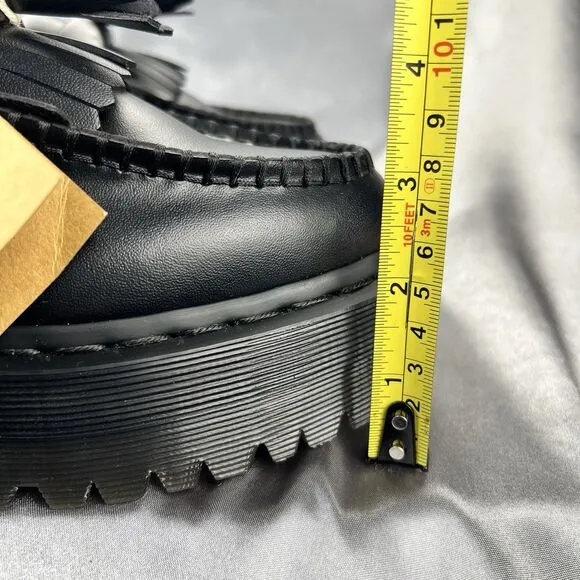 Dr. Martens Adrian Quad Mono Black Platform Shoes W 7.5 /M 6 EU 38 Vegan Leather