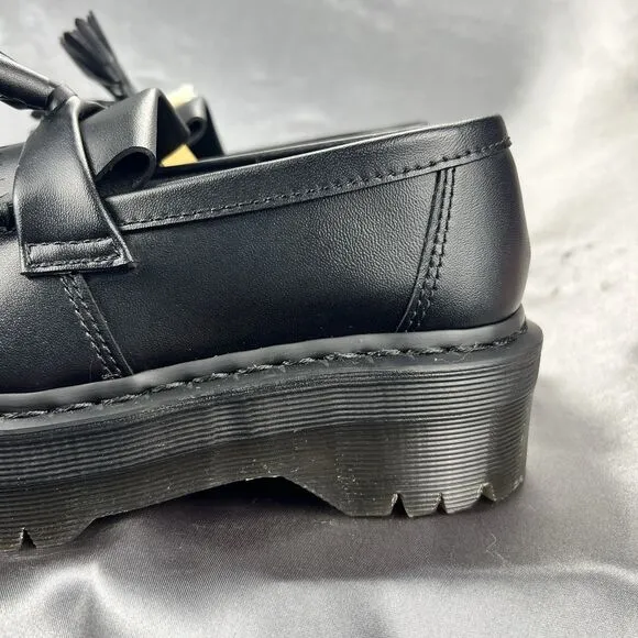 Dr. Martens Adrian Quad Mono Black Platform Shoes W 7.5 /M 6 EU 38 Vegan Leather