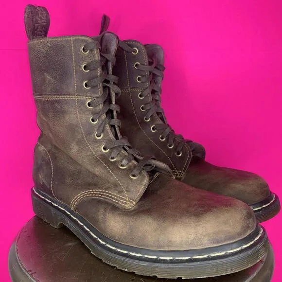Dr. Martens Brown Leather Lace-Up Boot Sz 11