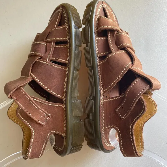 Dr. Martens Kids Leather Fisherman Sandals Brown Vintage Style Size 12
