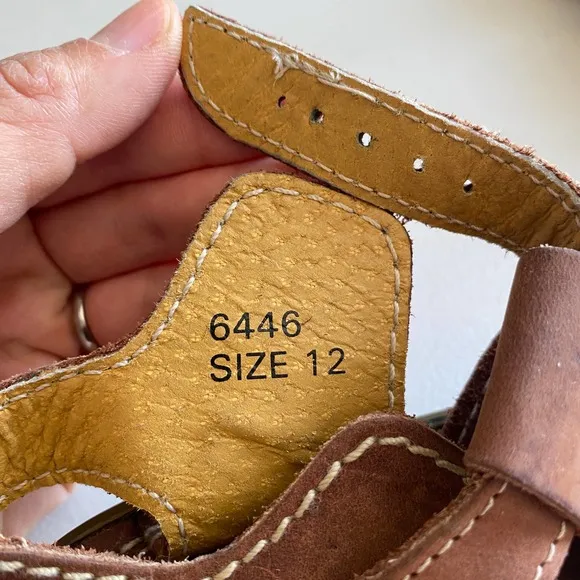 Dr. Martens Kids Leather Fisherman Sandals Brown Vintage Style Size 12