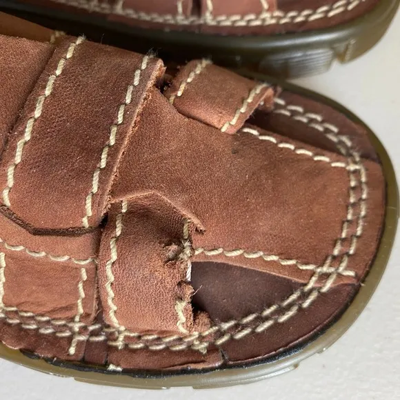 Dr. Martens Kids Leather Fisherman Sandals Brown Vintage Style Size 12