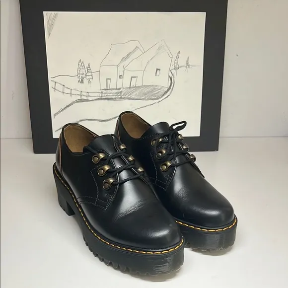 Dr Martens Leona Lo Vintage Smooth Leather Heeled Shoes Women’s Size US 7