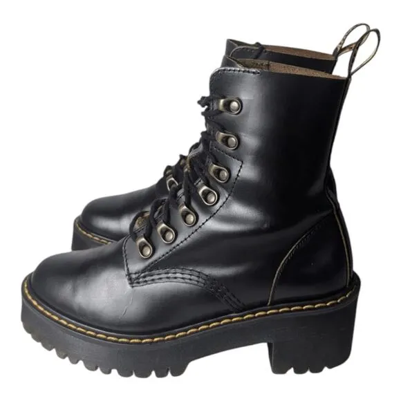 DR. MARTENS Leona Platform Combat Boot Size 6