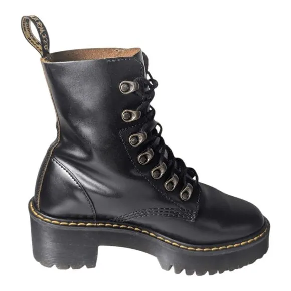 DR. MARTENS Leona Platform Combat Boot Size 6