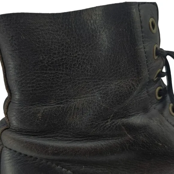 Dr. Martens Mens 8 Womens 9 Black Smooth Leather Lace Up Boots