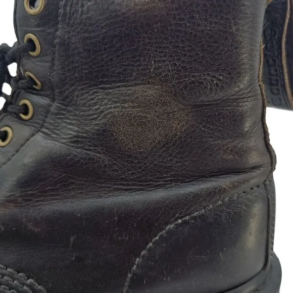 Dr. Martens Mens 8 Womens 9 Black Smooth Leather Lace Up Boots