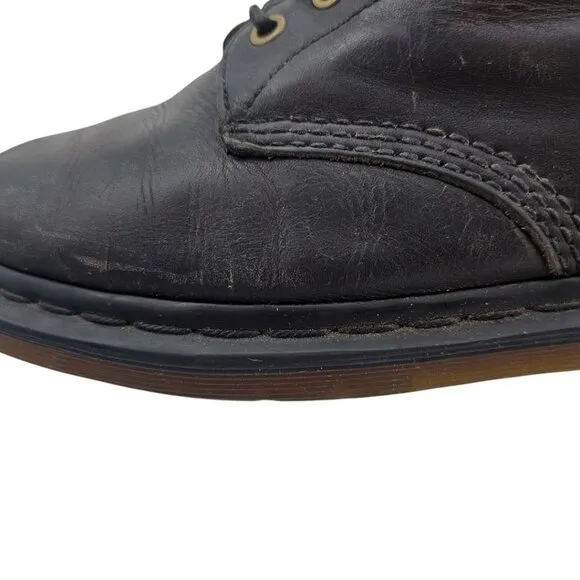 Dr. Martens Mens 8 Womens 9 Black Smooth Leather Lace Up Boots