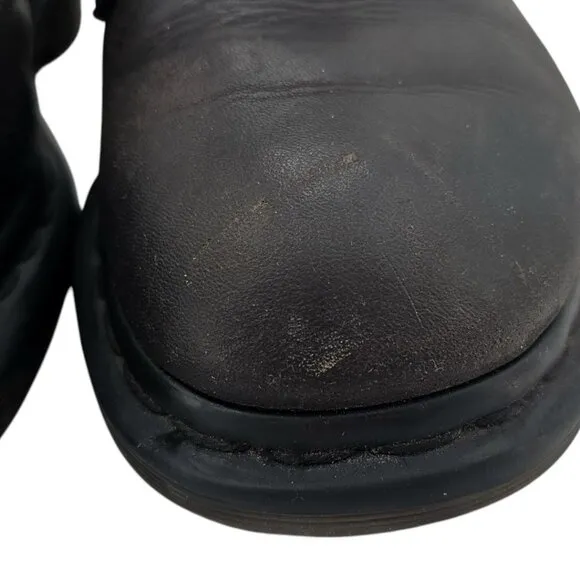 Dr. Martens Mens 8 Womens 9 Black Smooth Leather Lace Up Boots