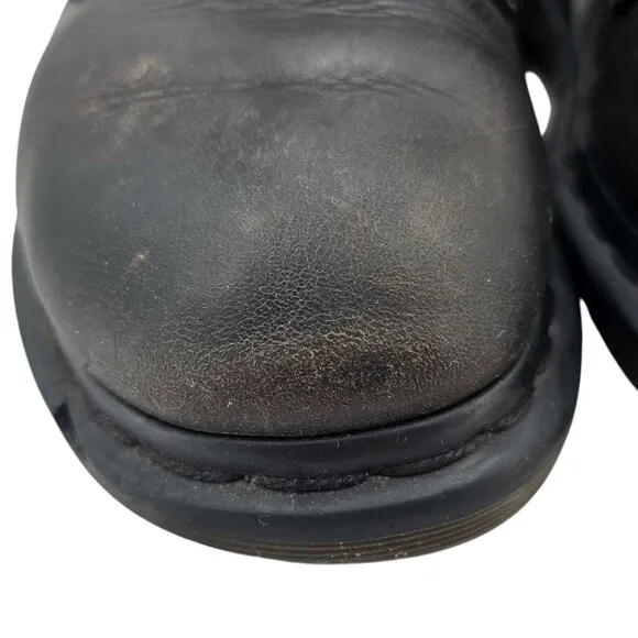 Dr. Martens Mens 8 Womens 9 Black Smooth Leather Lace Up Boots
