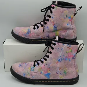 Dr Martens Pink Sheridan Gem Combst Boots Size 7