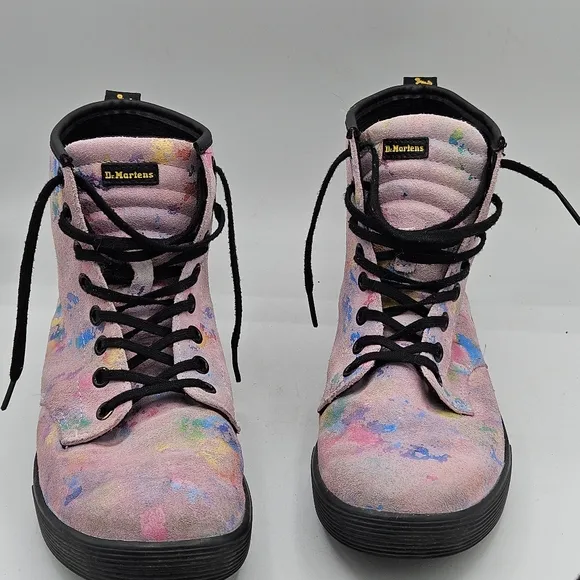 Dr Martens Pink Sheridan Gem Combst Boots Size 7