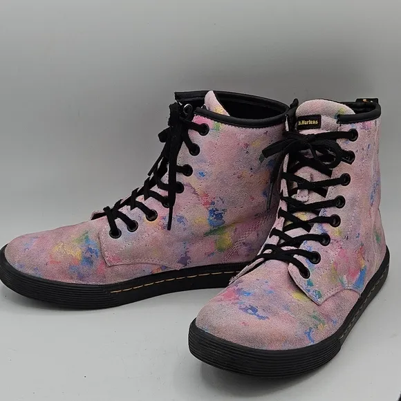 Dr Martens Pink Sheridan Gem Combst Boots Size 7