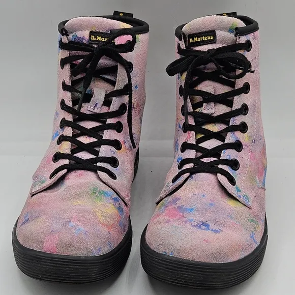 Dr Martens Pink Sheridan Gem Combst Boots Size 7