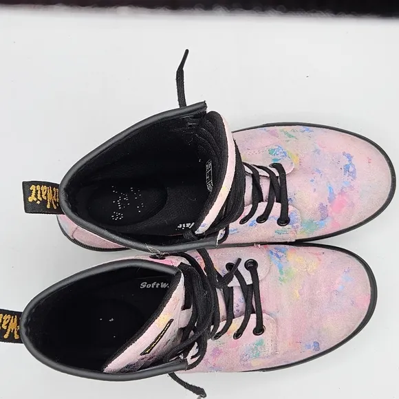 Dr Martens Pink Sheridan Gem Combst Boots Size 7