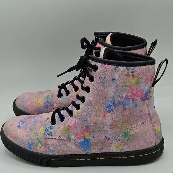 Dr Martens Pink Sheridan Gem Combst Boots Size 7