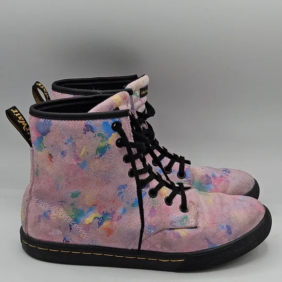 Dr Martens Pink Sheridan Gem Combst Boots Size 7