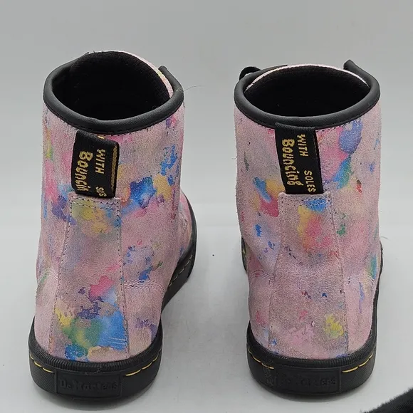 Dr Martens Pink Sheridan Gem Combst Boots Size 7