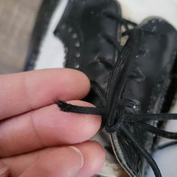 Dr. Marten's Vintage Made in England Black and White Brogue Oxford Wingtip Shoes