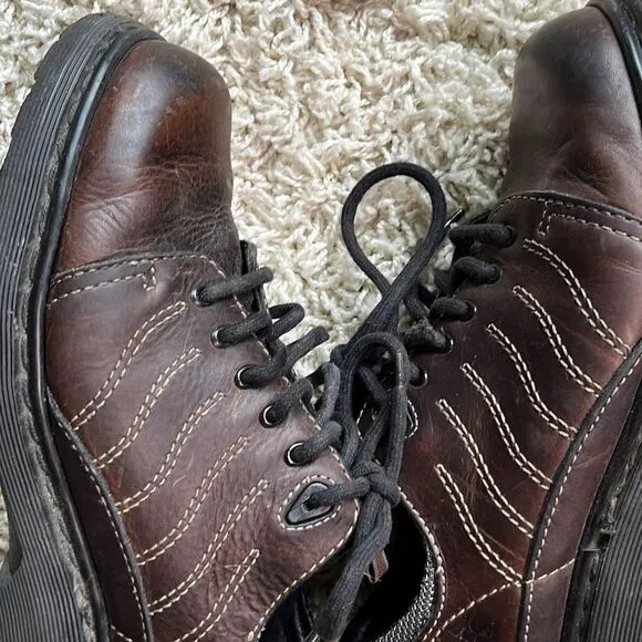 Dr. Martens Vintage Brown Lace-up Shoes Made in England AW004 Mens Size 8