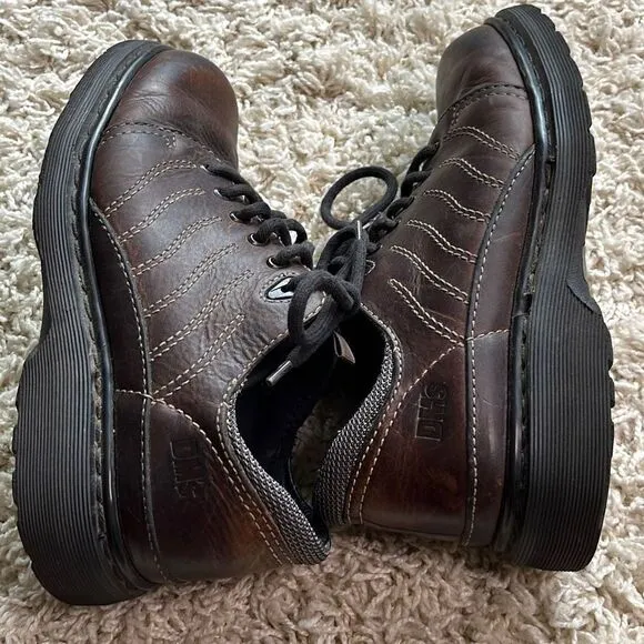 Dr. Martens Vintage Brown Lace-up Shoes Made in England AW004 Mens Size 8
