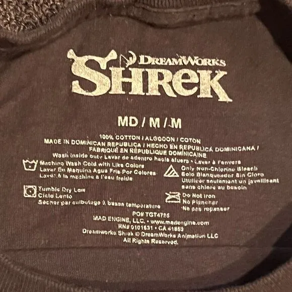 DreamWorks Shrek &amp; Donkey Surprised Frame Graphic Tee Shirt / Size M