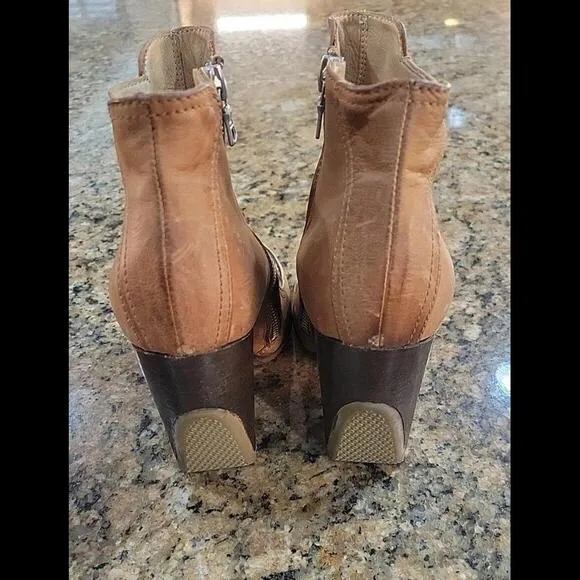 Dries Van Noten Ankle Boots Brown Leather Heeled Booties Womens Shoes 36 6 Italy