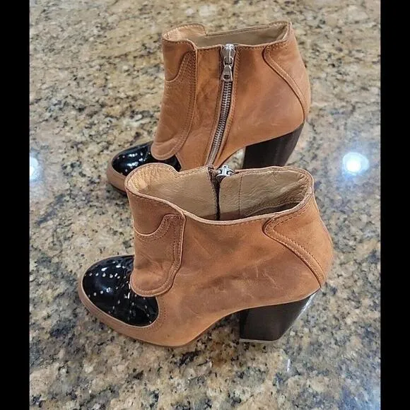 Dries Van Noten Ankle Boots Brown Leather Heeled Booties Womens Shoes 36 6 Italy