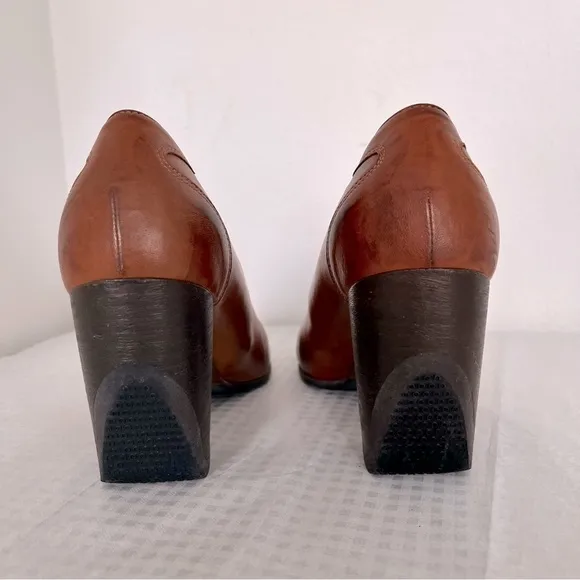 DRIES VAN NOTEN Vintage Brown Leather Heels Shoes Size 37 (7 M) Italy RARE