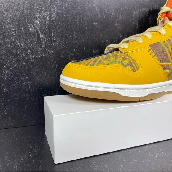 DUNK HIGH PRM SOMOS FAMILIA SHOES SIZE DIA DE MUERTOS GUM SOLE GOLD ORANGE BLACK
