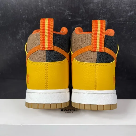 DUNK HIGH PRM SOMOS FAMILIA SHOES SIZE DIA DE MUERTOS GUM SOLE GOLD ORANGE BLACK