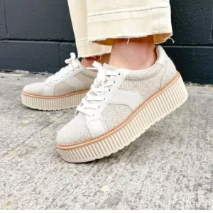 DV by Dolce Vita Bubbles Tan Almond Tweed Sz 9.5 Platform Y2K