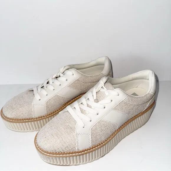 DV by Dolce Vita Bubbles Tan Almond Tweed Sz 9.5 Platform Y2K