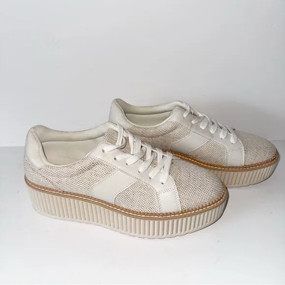 DV by Dolce Vita Bubbles Tan Almond Tweed Sz 9.5 Platform Y2K