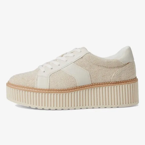 DV by Dolce Vita Bubbles Tan Almond Tweed Sz 9.5 Platform Y2K
