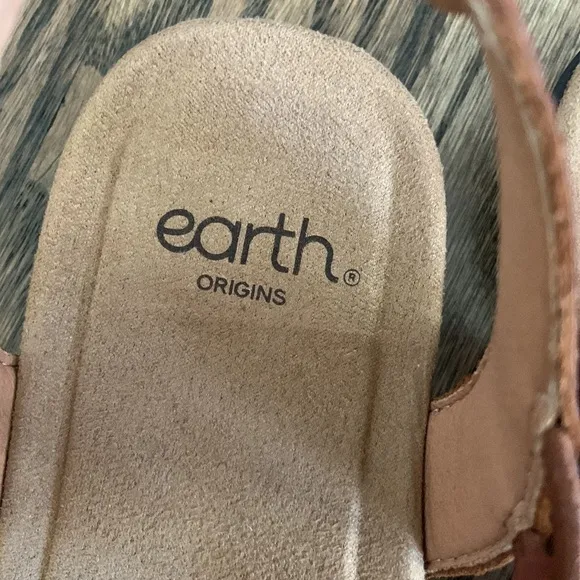 Earth Origins Berri Brown Leather Woven Strap Sandals
