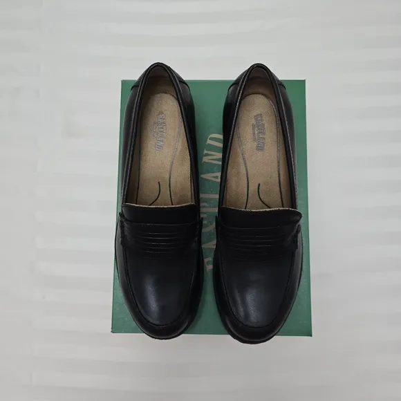 Eastland Black Flats and Loafers with Classic Penny Design