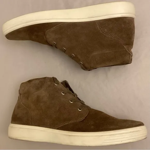 Ecco 12-12.5 (46) Soft Classic High Top Suede Leather Sneakers Men’s Shoes