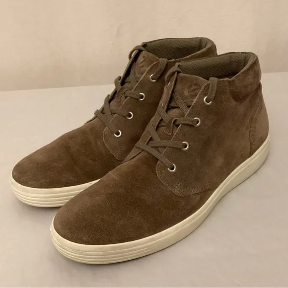 Ecco 12-12.5 (46) Soft Classic High Top Suede Leather Sneakers Men’s Shoes