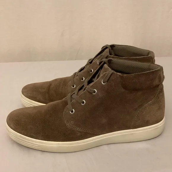 Ecco 12-12.5 (46) Soft Classic High Top Suede Leather Sneakers Men’s Shoes