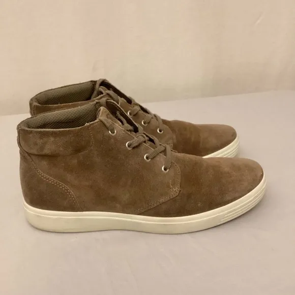 Ecco 12-12.5 (46) Soft Classic High Top Suede Leather Sneakers Men’s Shoes