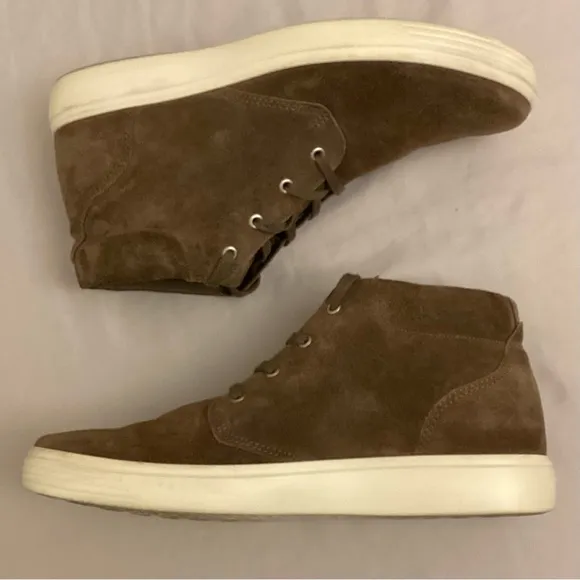 Ecco 12-12.5 (46) Soft Classic High Top Suede Leather Sneakers Men’s Shoes