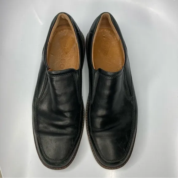 ECCO Holton Apron Toe slip on shoes black leather size 44 9.5 10