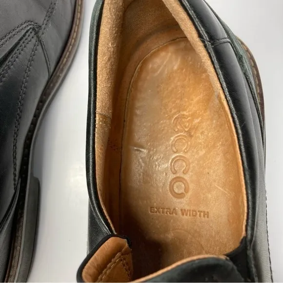 ECCO Holton Apron Toe slip on shoes black leather size 44 9.5 10