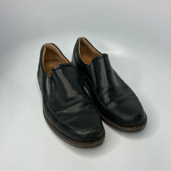 ECCO Holton Apron Toe slip on shoes black leather size 44 9.5 10