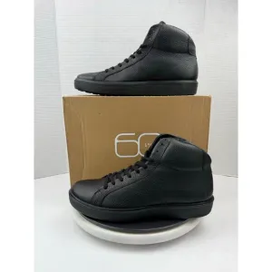 ECCO Mens Soft 60 Black Pebbled Leather Hi Top Sneakers Shoes Size EU 45 11.5 US